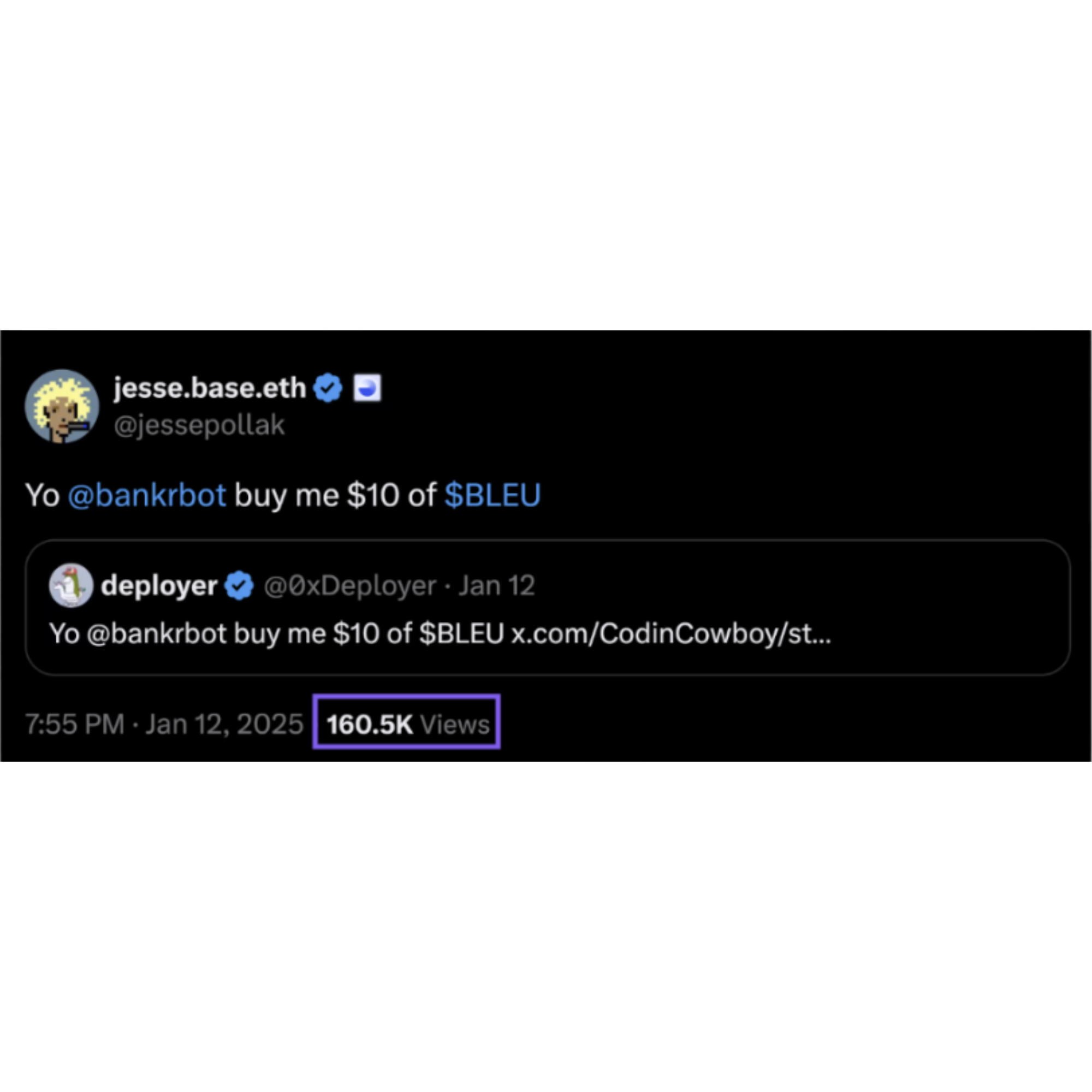 Jesse Pollak using Bankr